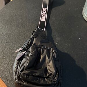 Wildfox Crossbody Bag in Black with Pink Accents